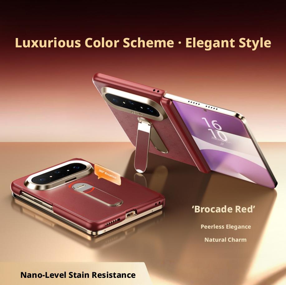 

Premium Upgraded Leather Selection For Huawei Pura X Max Case Hinge-Adhesion 360° Rotating Holder Lens Protection Cover