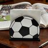 One-hand Paper Towel Dispenser Sports Ball Napkin Holder for Table, Freestanding Wooden Dispenser, Football Tabletop Tissue Theme Birthday Party