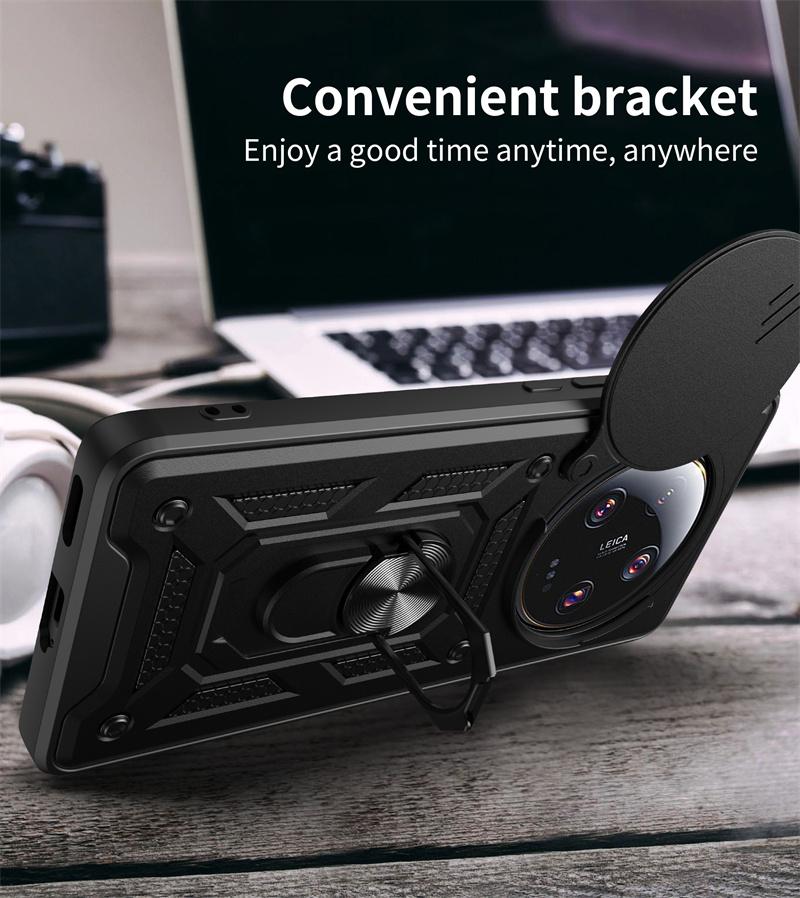 Mi 13 Ultra Case Shockproof Armor Phone Cases For Xiaomi Mi13 Ultra Mi 13ultra Car Magnetic Ring Holder Stand Back Cover