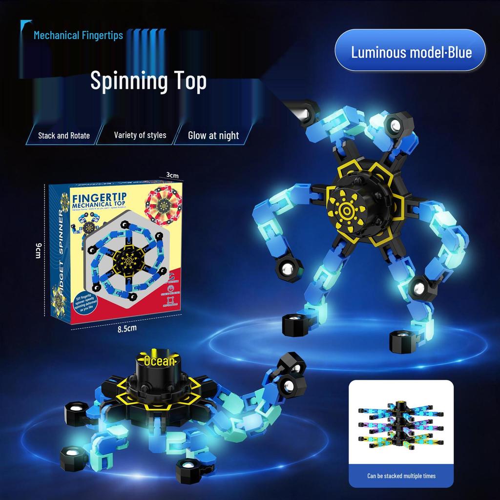 Deformable Luminous Gyro Toy for Kids - Educational Stress-Relief Mechanical Spinner