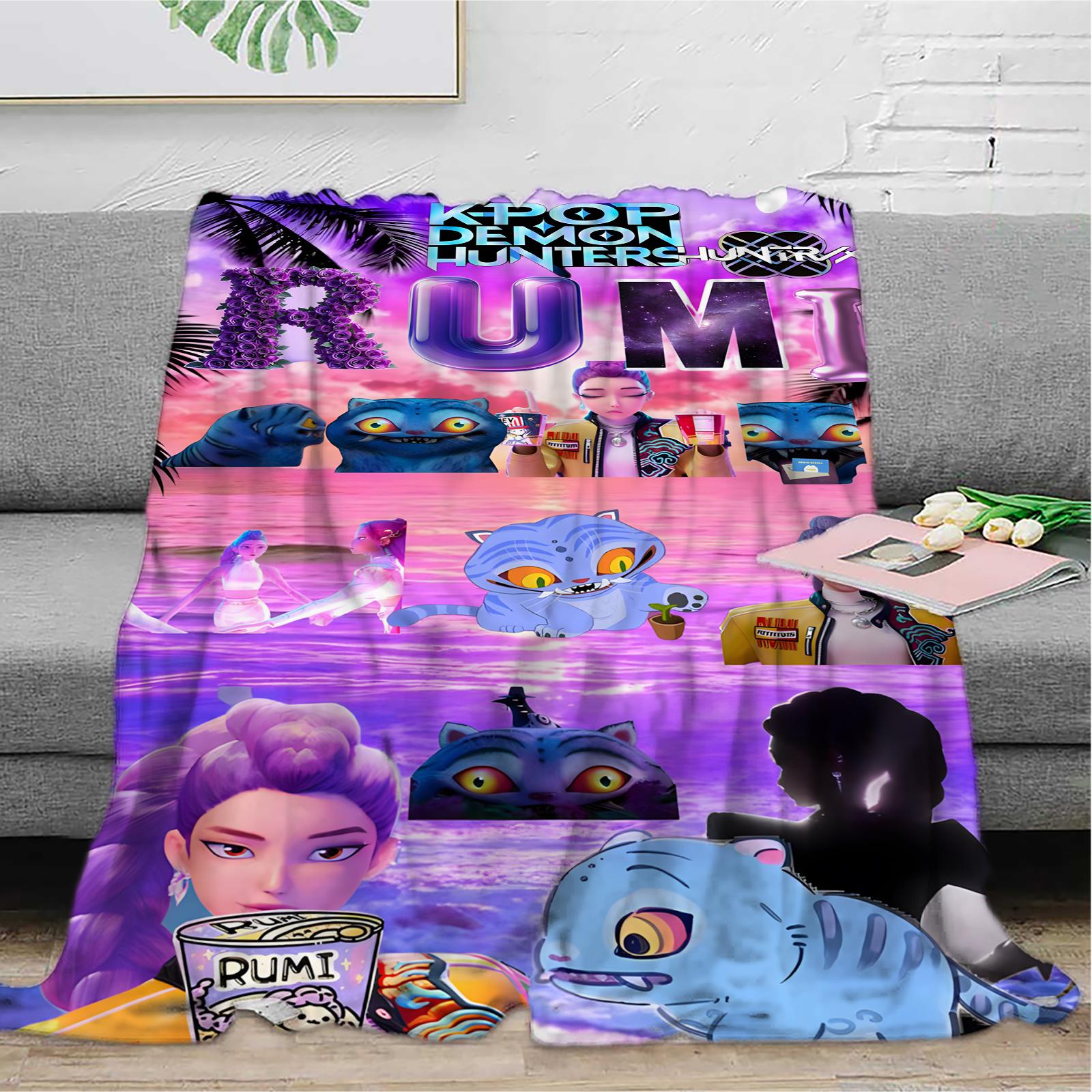 

150*200cmFlannel Digital Printed Blanket Conditioning Blanket Sofa Blanket Girl Gift One Size