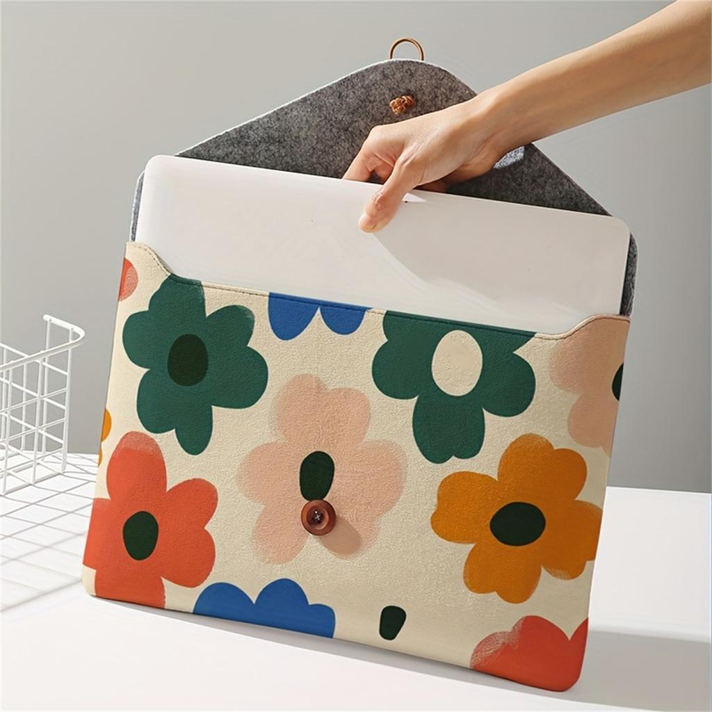 Colorful printed pattern laptop bag with soft laptop fabric cover, suitable for laptop soft cover storage and tablet storage bag