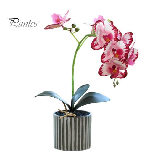 

Искусственное растение в горшке, искусственная орхидея-мотылек, бонсай, настольный искусственный фаленопсис, цветы для домашнего обеденного стола, украшения офисного стола розы красного