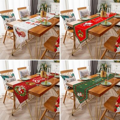 2 piezas Banderín de Mesa a Prueba de Polvo Mesa de Café Decoración Navideña Mantel Regalos Navideños Mantel Mantel
