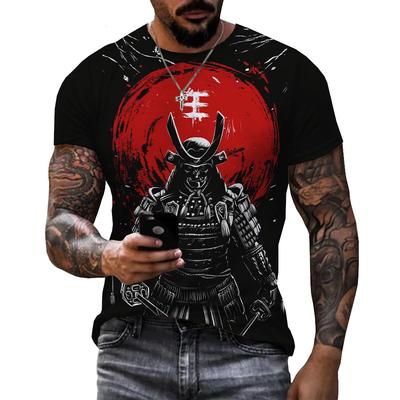 Ιαπωνικός Σαμουράι 3D Εκτυπωμένο T-shirt Πολεμιστές Μπουσίντο Streetwear O-Neck Oversized T-Shirt Κοντομάνικο Ανδρικό Γυναικείο Μόδα Casual