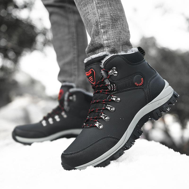 Winter Large Size Velvet Thickened Warm Snow Boots Size 46 Outdoor Men's High-top Northeast Large Cotton Shoes