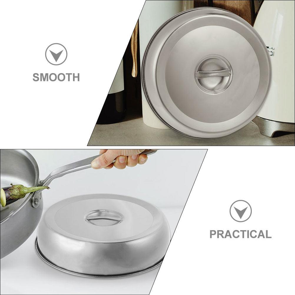 Stainless Steel Food Dome Cover with Ergonomic Handle for Cooking Grilling Serving Keeping Heat Oil Splash Prevention Household