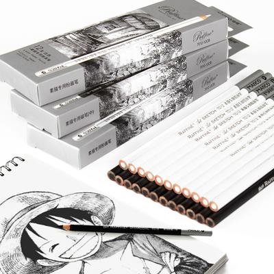 Lápiz de Carbón Blanco Marco Bolígrafo de Carbón Negro Profesional Dibujo Boceto Para Dibujar Papelería Suave-medio-duro Bolígrafo de Carbón