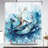 Funny Cat Shower Curtain Long Cute Fun Cool Riding Whale Ocean Wave Anime Kids Beach Nautica Theme Sea Fish Hilarious Bathroom