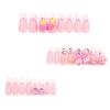 Sweet Pink 3D Bow and Rhinestone Bear Ice Cream Cone Fake Nails