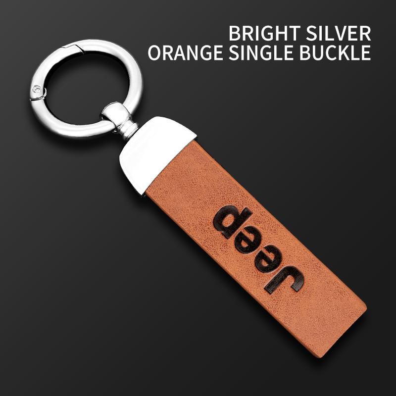 För Jeep Bil Vintage Läder Nyckelring Ring Zinklegering Kedja Nyckel För Jeep Grand Cherokee Wrangler JK Gladiator Compass Renegad