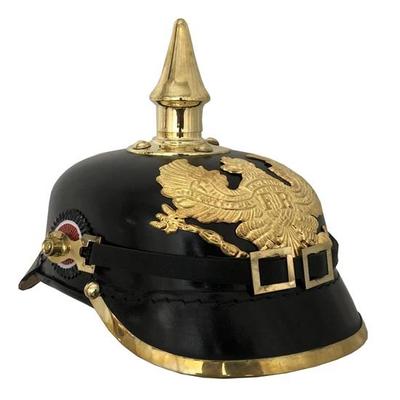 Capacete alemão prussiano Pickelhaube, capacete de oficial imperial com pontas, vestível para adultos