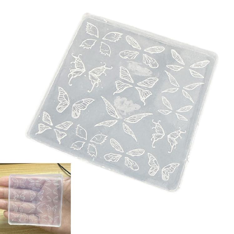 Flexible Silicone Butterfly Wing Carving Mold Reusable Nail Art Frame For Detailed Handmade Nail Decoration Creations