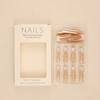 24pcs French Press On Nails with Rhinestone Gems and Pearlescent White Tips - Extra Long Coffin Ballet False Nails for Women and Girls Glossy and Glue