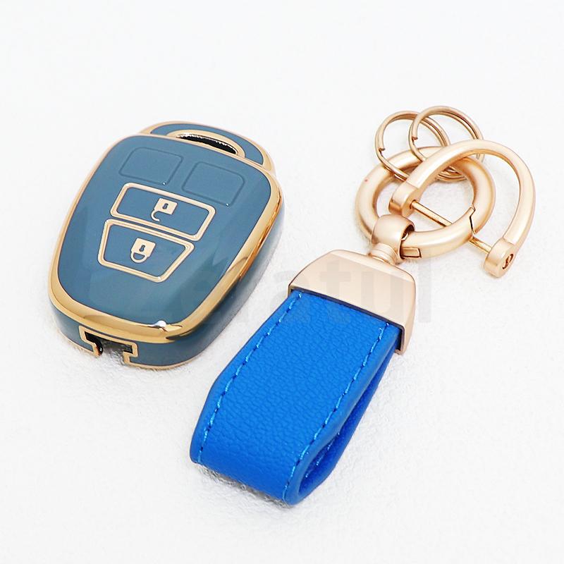 2 Buttons Gold Edge Tpu Auto Keyless Shell Fob Bag Protector Accessories For Toyota Prius Rav4 Camry Corolla Car Key Case Cover