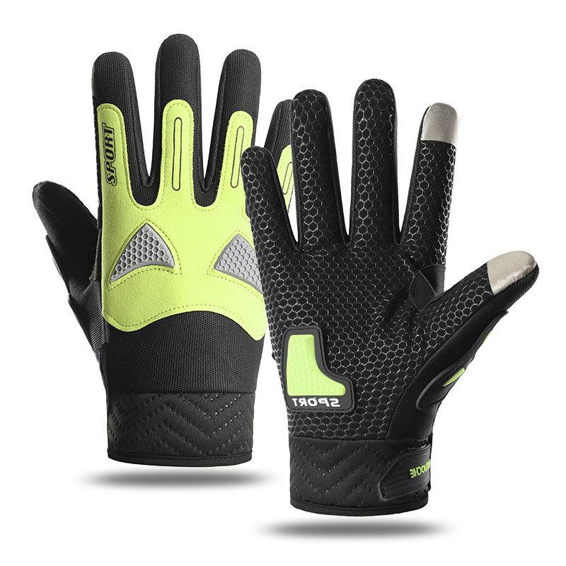Riding Gloves Non Slip Driving  Outdoor Cycling Touch Screen Electric Bike Windproof and Cold Mountain Climbing Men's Fingers Spring and Autumn