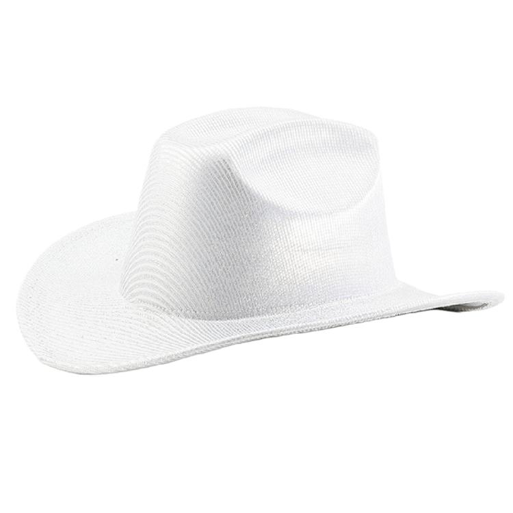 Fluorescence Western Hat Large Brims Knight Hat Cool Nightclub Hat Party Supply Large Brims Hat Shimmering Travel Sun Hat