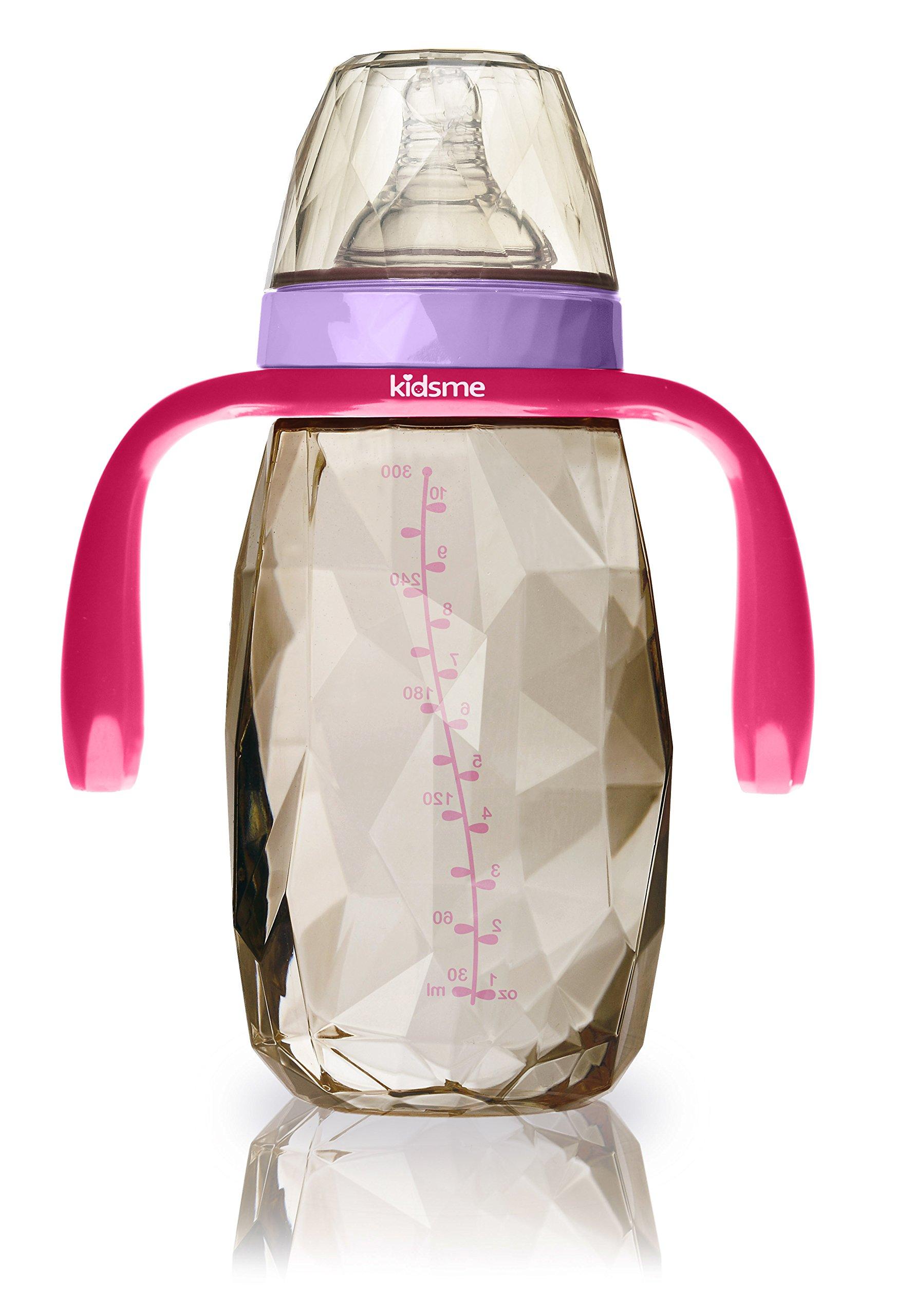 

kidsme PPSU Diamond 300ml with for babies from 6 months The first baby Lavender Bottle, Handle, onwards. world s diamond-shaped bottle!