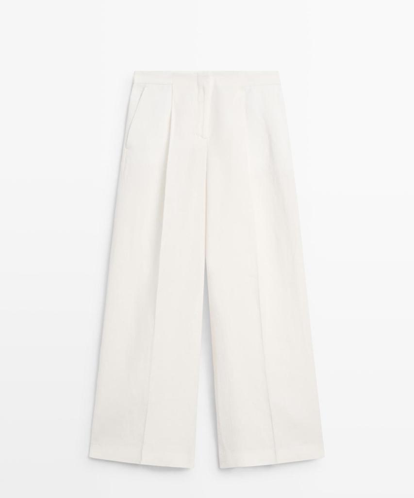 Masimodutti Fluid Linen Suit Pants