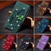 Custodia Portafoglio a Libro con Glitter per iPhone 16 Pro Max 15 Plus 11 14 13 12 XR XS X SE 2020 Copertina a Libro con Farfalla Bling Porta Carte