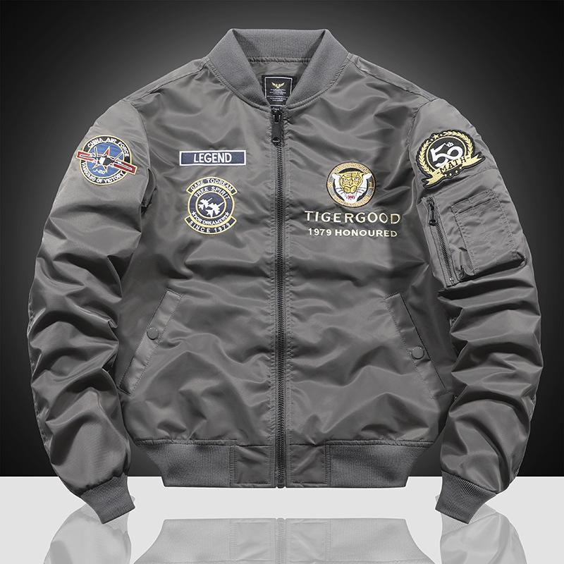 Men's MA1 Air Force Flight Jacket: Spring/Autumn Baseball Collar Workwear Coat