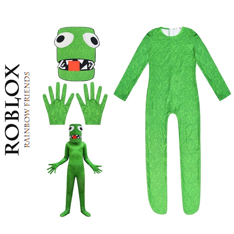 Green Friends Rainbow Cosplay Costume Kids Halloween Fancy Party Dress