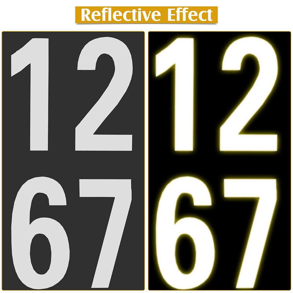 5 Sets 0‑9 Reflective Number Stickers Reflective Mailbox Numbers for Outside Waterproof Strong Self Adhesive Vinyl