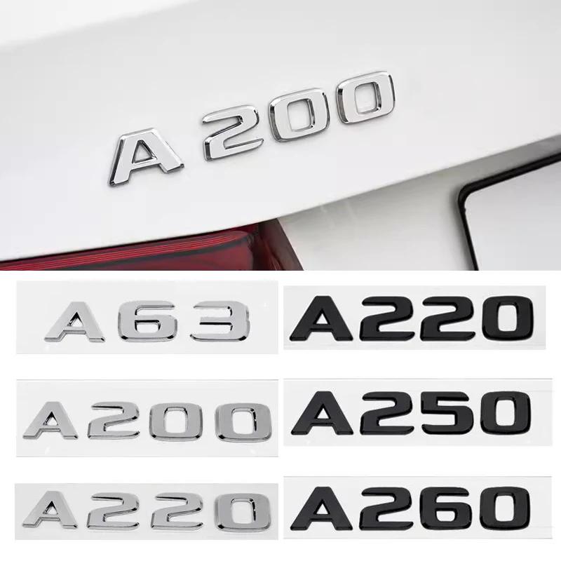 3D Letters Car Rear Trunk Sticker Emblem ABS Tail Number Badge Decal for Mercedes Benz A63 A200 A220 A250 A260 A Class W177 W176 Mm1