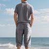 Men's Summer New Short Sleeve and Shorts Set, Made of Linen Fabric, A High-Quality Two-Piece Short Sleeve and Shorts Set