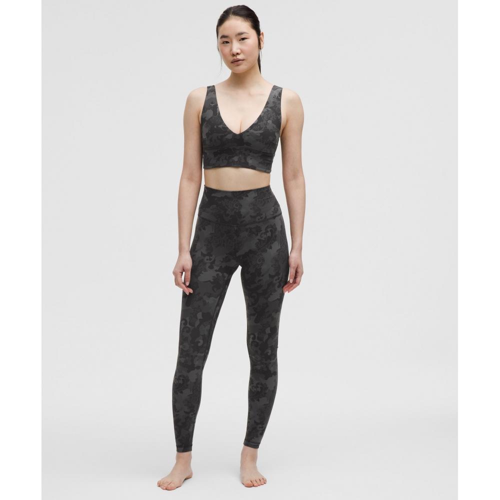 Lululemon Align  V NeCk Bra  Light Support  C D Cup hiDDen Heritage laCe blaCk Multi