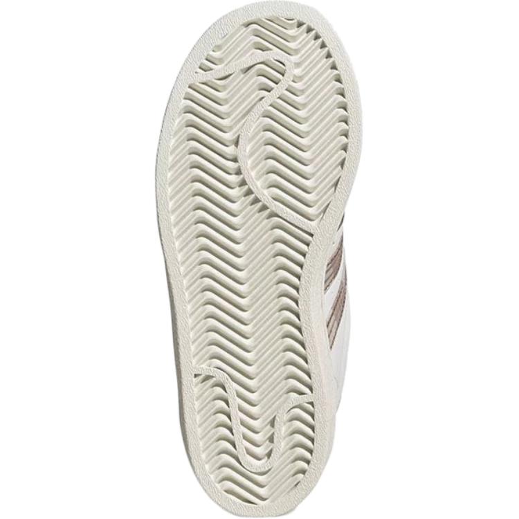 Adidas Originals Superstar Comfortable Fashion Slip Resistant Durable Low Top Kids Skate Shoes Kids Sneaker White Khaki IH3499
