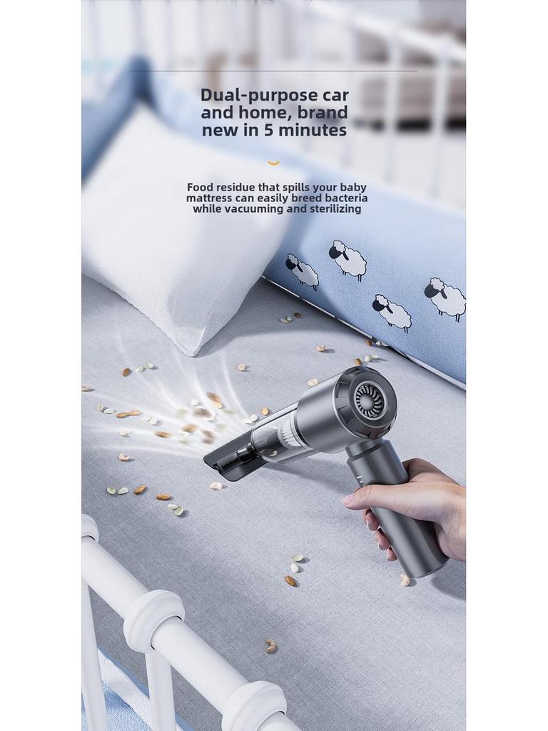 High-Power Brushless Car Vacuum: Three-Speed Handheld Blower and Suction for Home and Vehicle Use