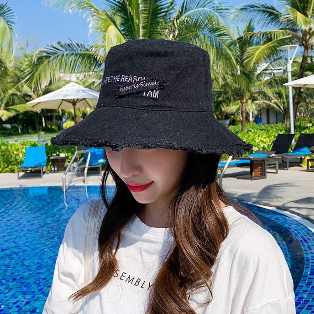 Fashion UV Protection Sunscreen Hats Solid Color Outdoor Sun Hats Breathable Wide Brim Summer
