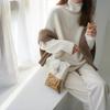Women's Turtleneck Long Sleeve Knit Top Loose Fit Elegant Casual Sweater Solid Cashmere Blend Pullover