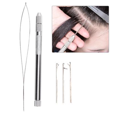 Enhebrador de microesferas con mango de aluminio para extensiones de cabello