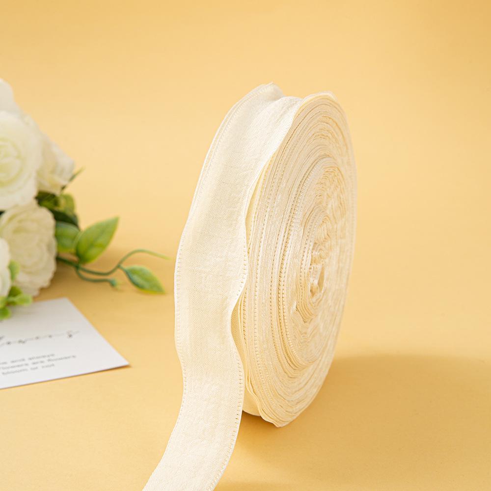 

2.5cm Fresh Pleated Ruffle Bow Woven Ribbon