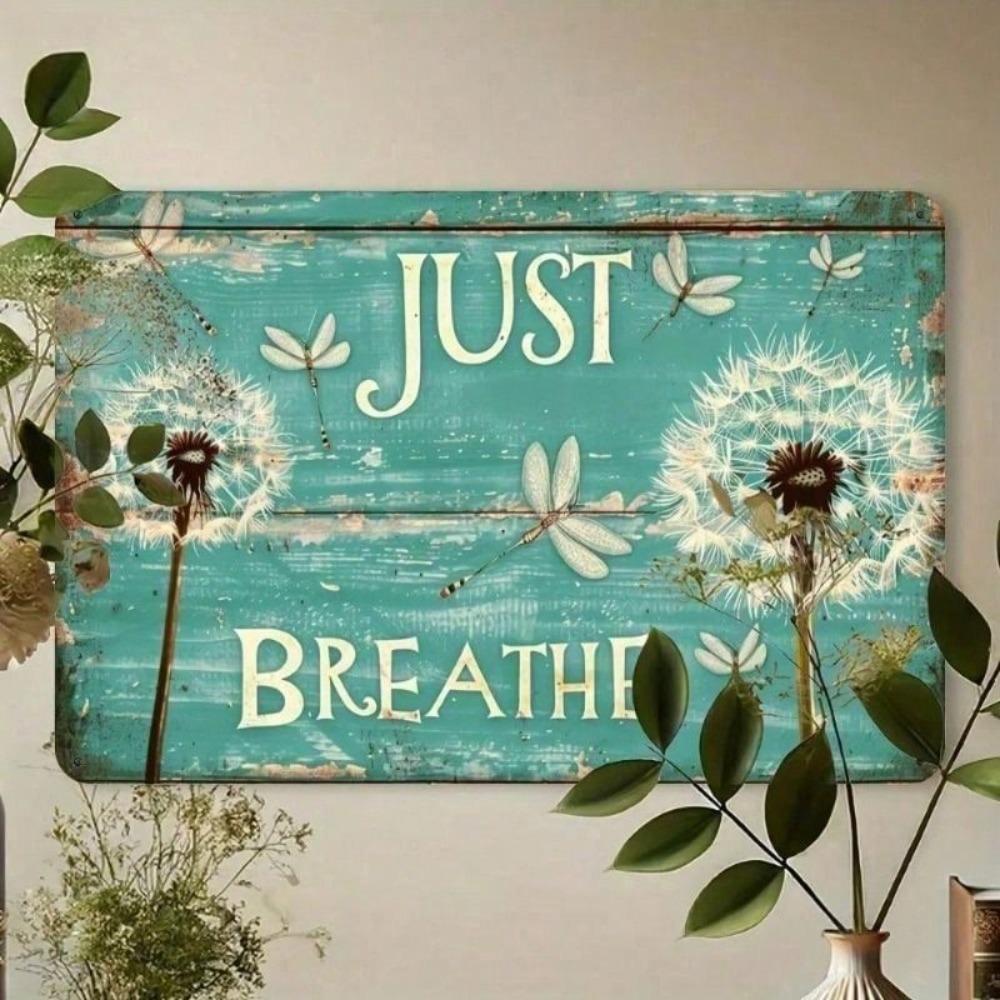 Vintage Metal Dandelion Sign 30cm Rustic Wall Decor for Cafe Bar Home