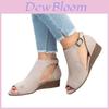 Eleganti Sandali Zeppa Donna Peep Toe con Cinturino alla Caviglia con Fibbia per Stile Casual