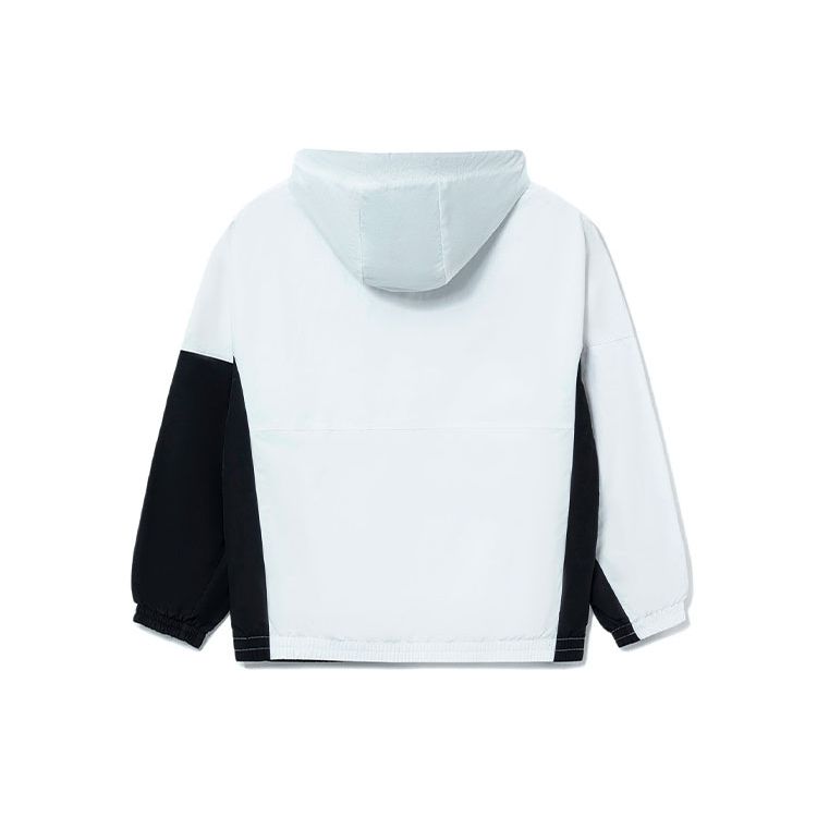 Li-Ning SS22 Badfive Series Letter Print Loose Sports Hooded Jacket Men Outerwear White AFDS075-1