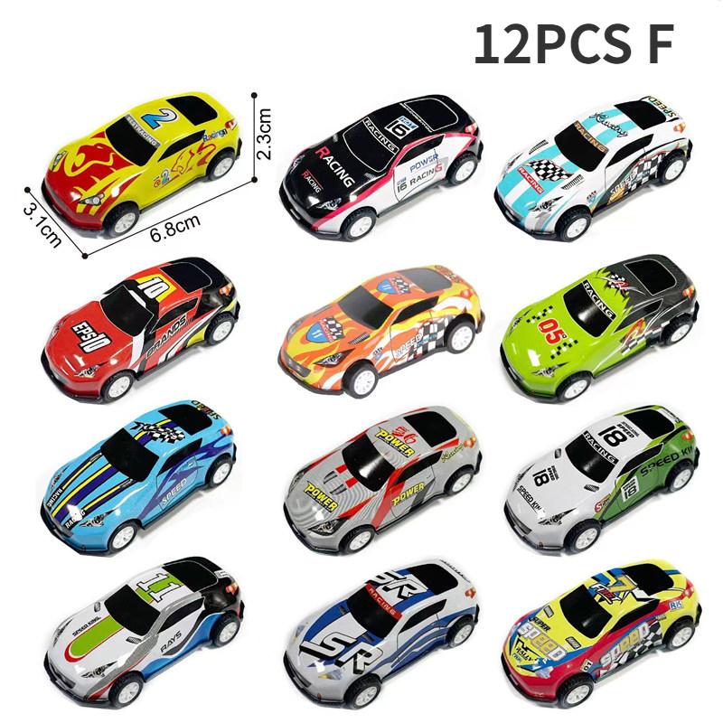 

12 шт., литые гоночные машинки, модель игрушки для детей, набор мини-машинок из листового железа, отскакивающая машинка, металлические литые машинки, игрушки для детей, подарок на день рождения для мальчиков