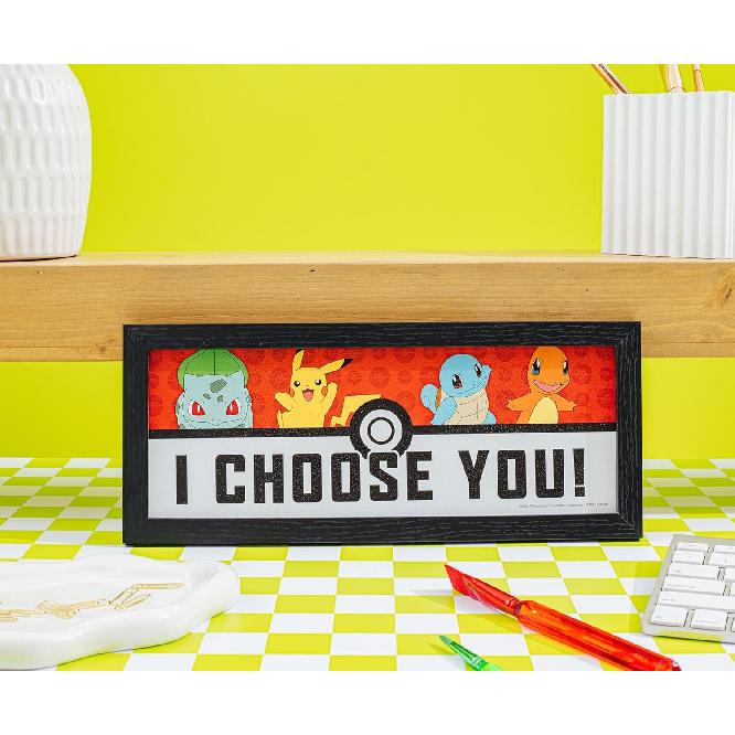 Pokemon "I Choose You" 12 x 5 Inch Framed MDF Wall Art
