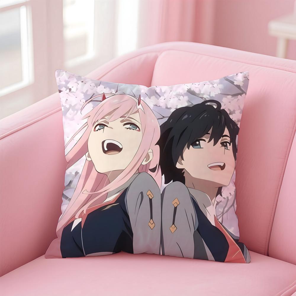 D-DARLING in the F-FRANXX Anime Cushion Cover Home & Car Multi-Scene Pillow Cover - Reversible, Soft & Durable for Daily Use