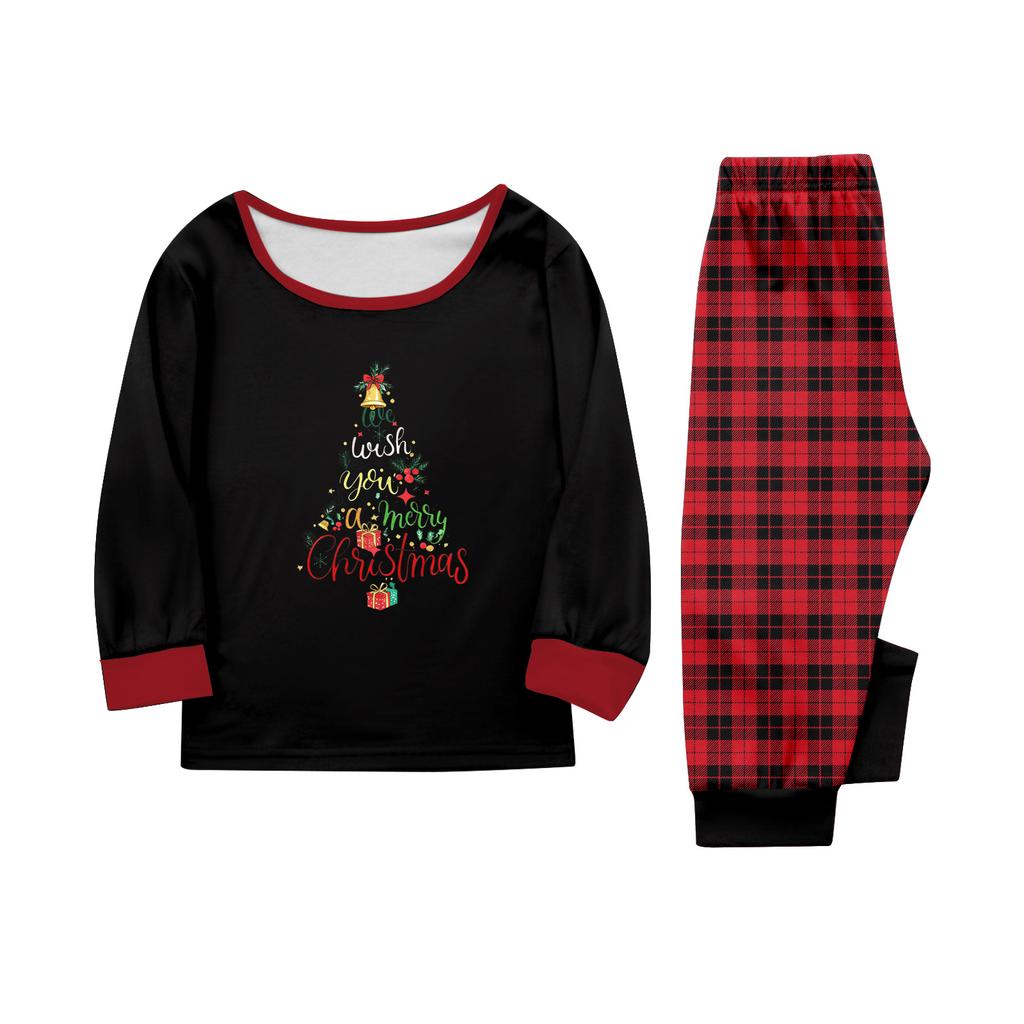 Print Cute Family Set Pajamas, Home Clothes, Family Set Long Sleeve Top Pants Set