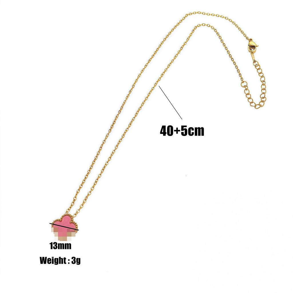 18K Gold-Plated Double-Sided Mother-of-Pearl Four-Leaf Clover Necklace