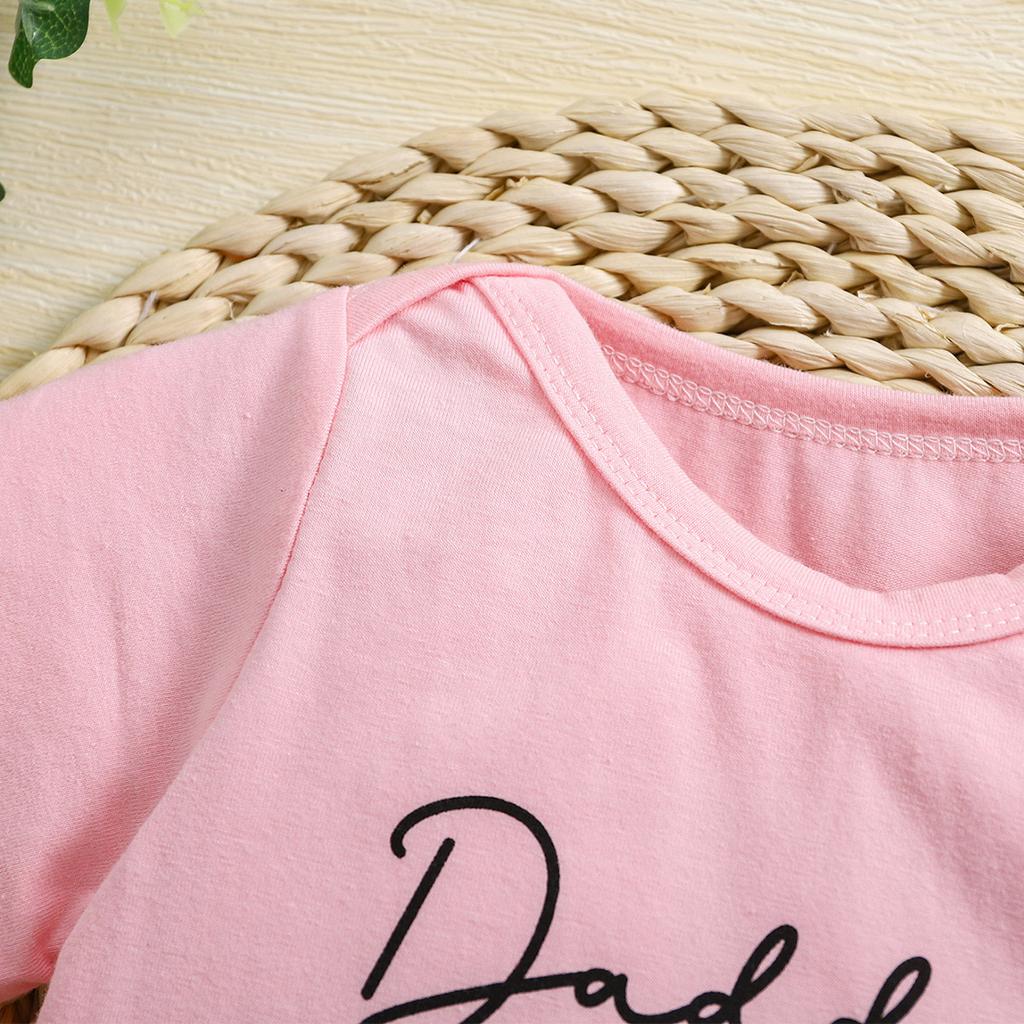 Baby Print Baumwoll Body „Daddy's Little Girl“ Rosa Kurzarm Jumpsuit Onesie
