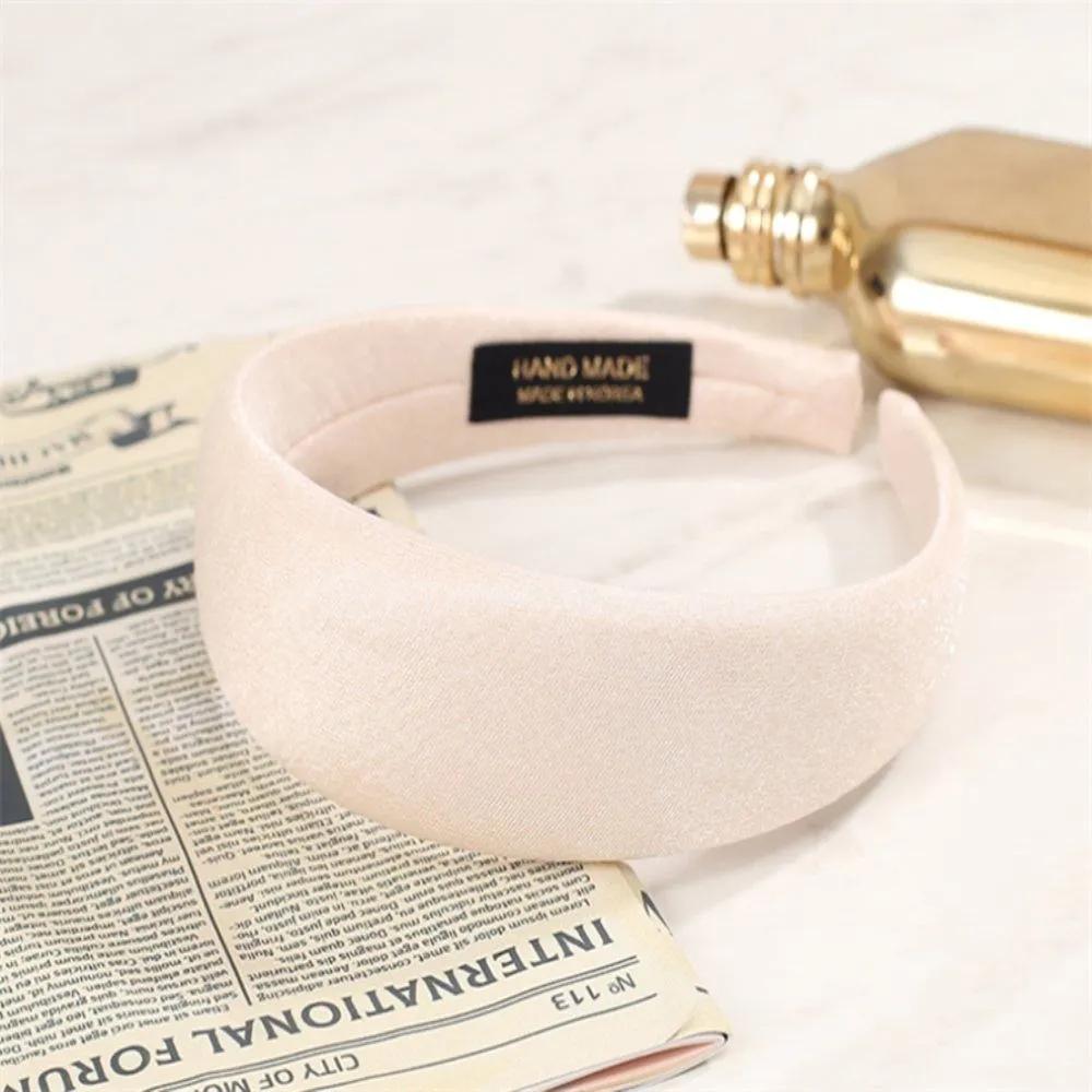 Thick satin hairband, ivory handmade headband, hair accessory