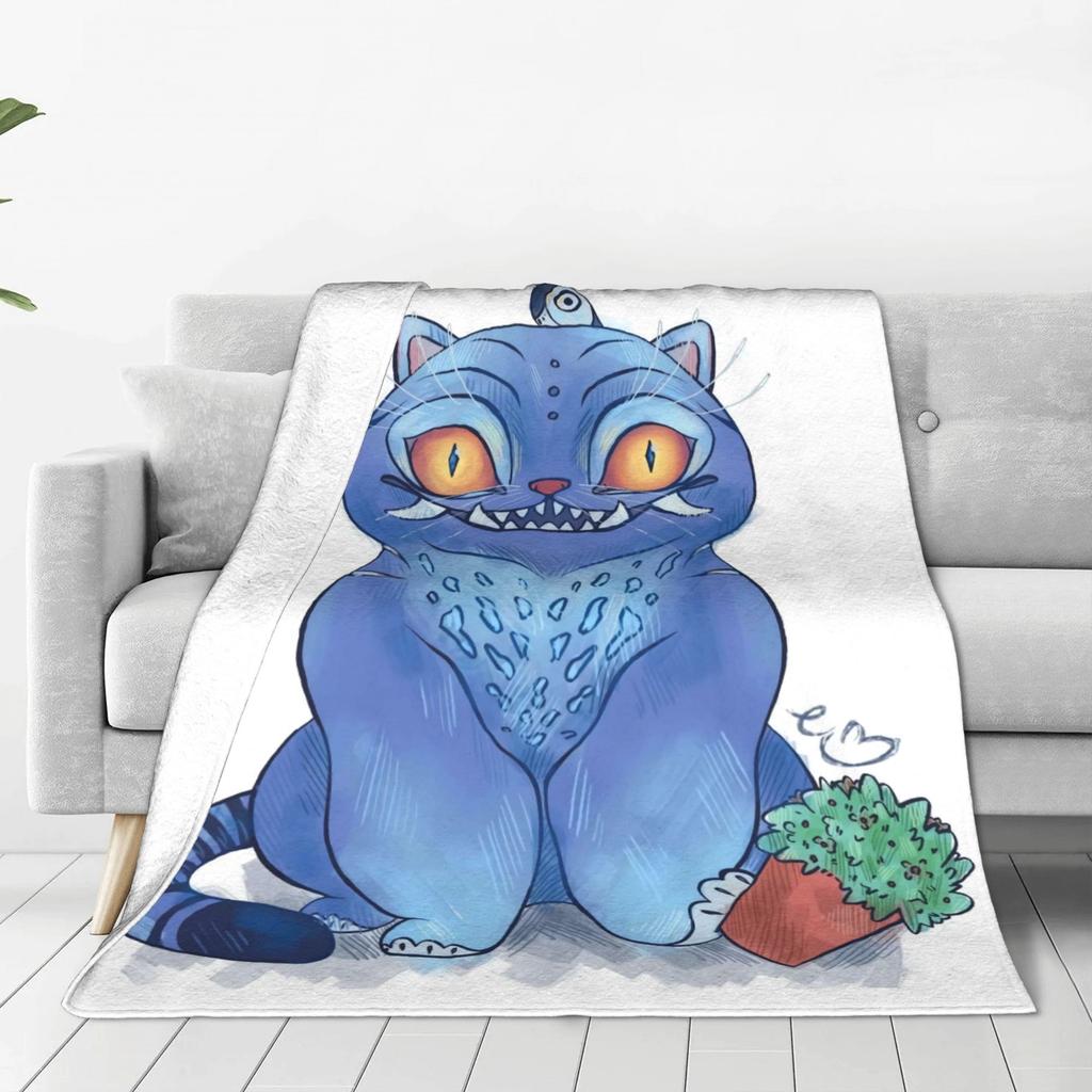 Derpy Tiger Warm Soft Blanket Kpop Demon Hunters Students Plush Throw Blanket Print Couch Chair Flannel Bedspread Sofa Bed Cover