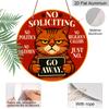 2D Flat 1pc Aluminum Decorative Piece Featuring a “No Soliciting” Design 7.87 Inches × 7.87 Inches Perfect for Decorating Bars, Kitchens, Cafes