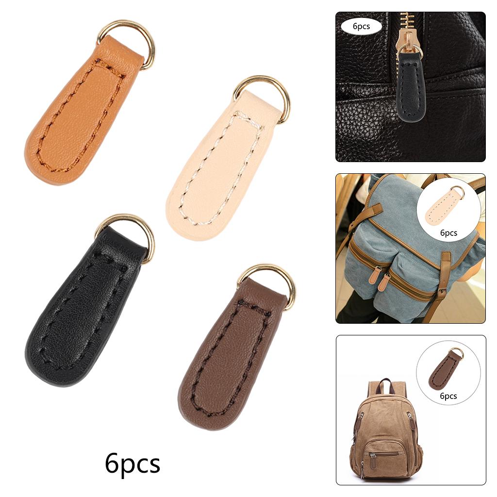 6x Zipper Fixer Zipper Tags Leather DIY Craft for Boot Bag Backpack
