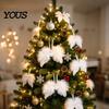 Seasonal Decorative Props 10Pcs White Feather Angel Wings Ornament for Christmas Tree Decoration, Soft Fluffy Atmosphere Decorations Hanging